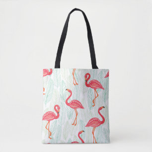 Muster mit rosa Flamingo-Ornamenten im Hintergrund