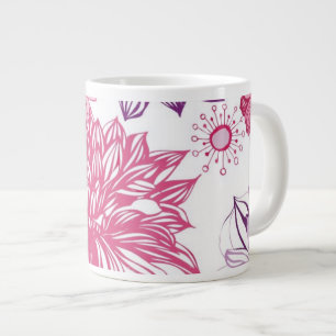 Muster mit rosa Stiften und Dahlien Jumbo-Tasse