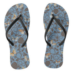 Muster mit Rosen und Schmetterling Flip Flops
