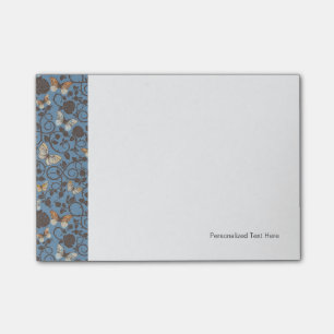 Muster mit Rosen und Schmetterling Post-it Klebezettel