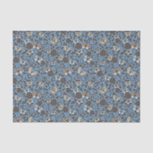 Muster mit Rosen und Schmetterling Seidenpapier