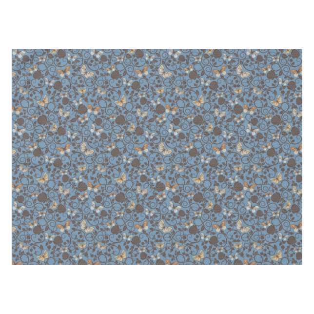 Muster mit Rosen und Schmetterling Tischdecke (Vorderseite (Horizontal))