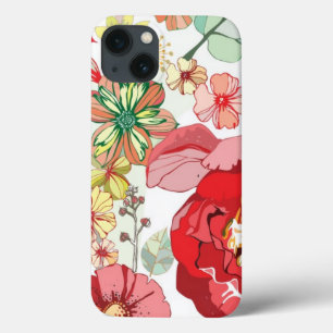 Muster mit roten Blumen Case-Mate iPhone Hülle