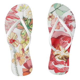 Muster mit roten Blumen Flip Flops