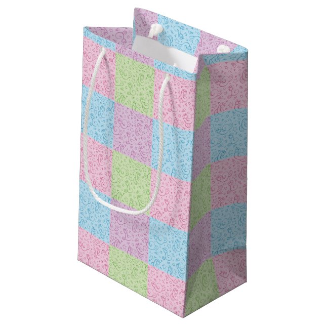 Muster mit Schlangen Kleine Geschenktüte (Rückseite Schrägansicht)