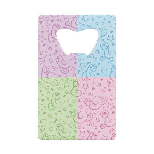 Muster mit Schlangen Kreditkartenflaschenöffner (Vorderseite)