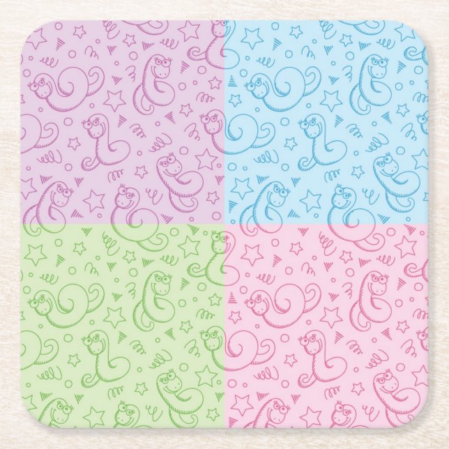 Muster mit Schlangen Rechteckiger Pappuntersetzer (Vorderseite)