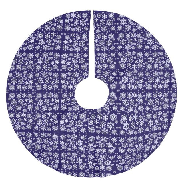 Muster mit Schneeflocken Polyester Weihnachtsbaumdecke (Vorderseite)