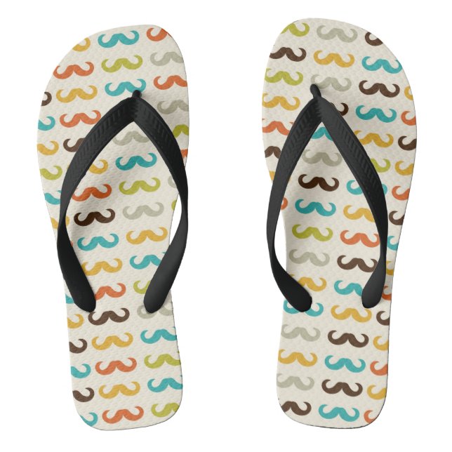 Muster mit Schnurrbart Flip Flops (Fußbett)