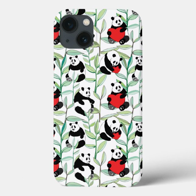 Muster mit schönen Pandas mit Herz Case-Mate iPhone Hülle (Rückseite)