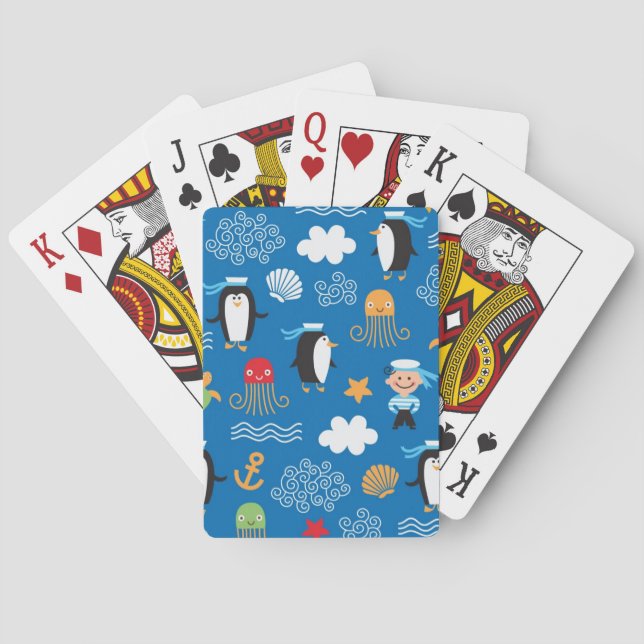 Muster mit Seethema Spielkarten (Rückseite)