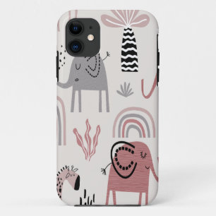 Muster mit süßen Elefanten und Giraffen riesig Case-Mate iPhone Hülle