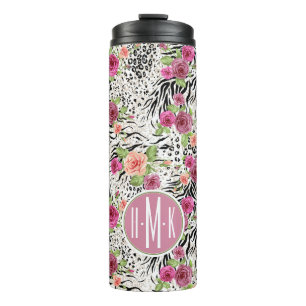 Muster mit Tier druckt   Monogramm Thermosbecher