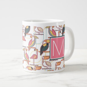 Muster mit tropischen Vögeln  Erste Schritte Jumbo-Tasse