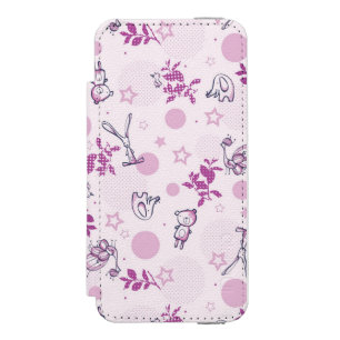 Muster mit vintage Baby-Tieren Incipio Watson™ iPhone 5 Geldbörsen Hülle