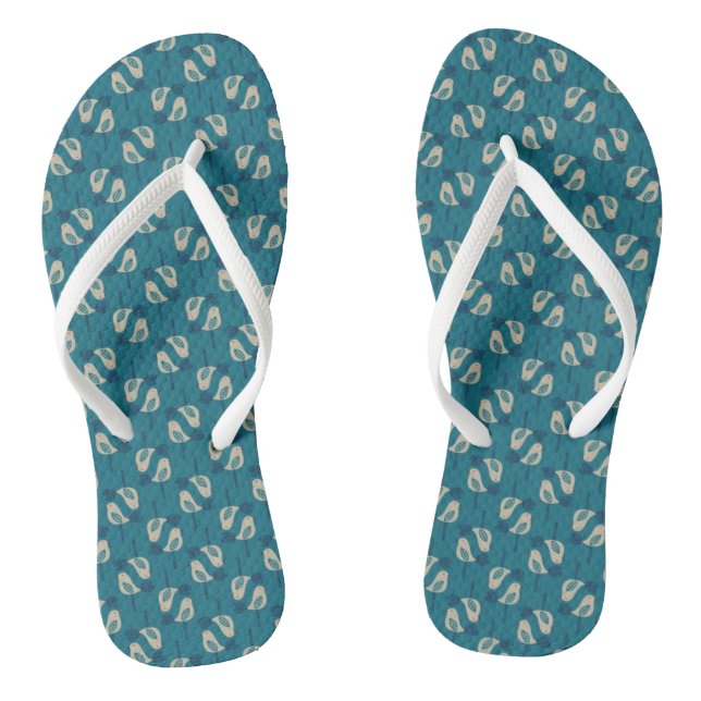 Muster mit Vögeln Flip Flops (Fußbett)