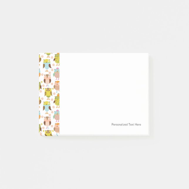 Muster mit Vögeln Post-it Klebezettel (Vorderseite)