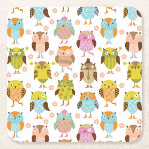 Muster mit Vögeln Rechteckiger Pappuntersetzer