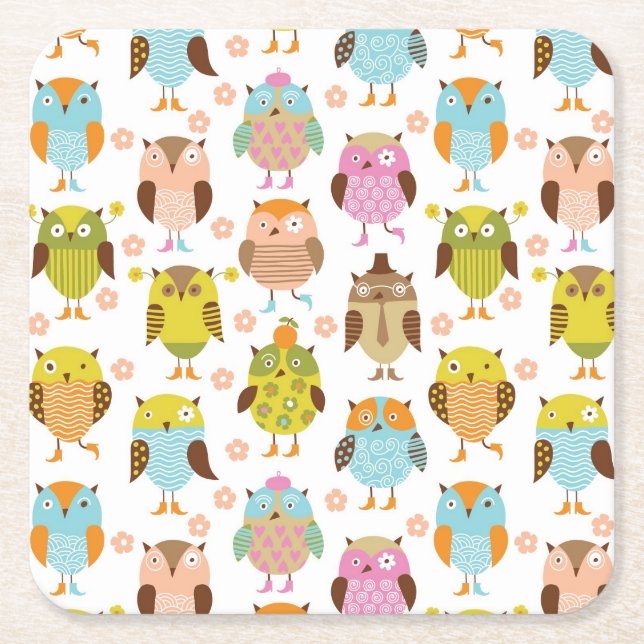 Muster mit Vögeln Rechteckiger Pappuntersetzer (Vorderseite)