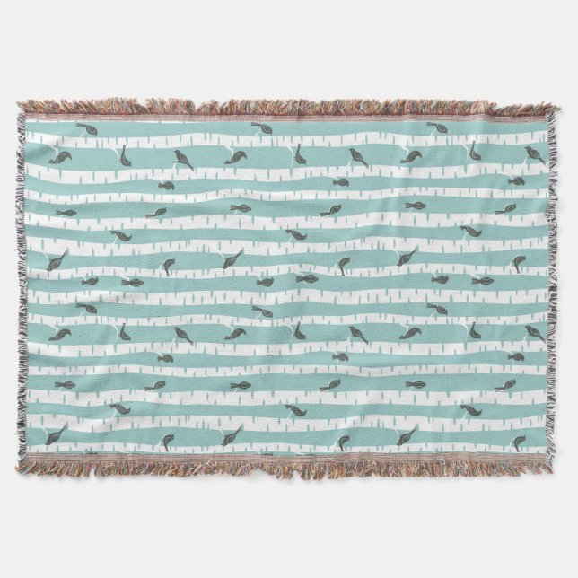 Muster mit Vögeln und Bäumen Decke (Vorderseite)