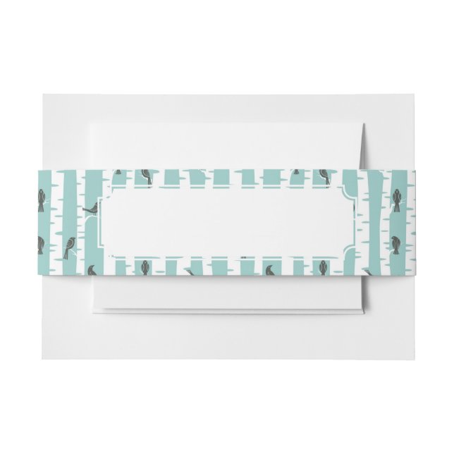 Muster mit Vögeln und Bäumen Einladungsbanderole (Vorderseite Beispiel)