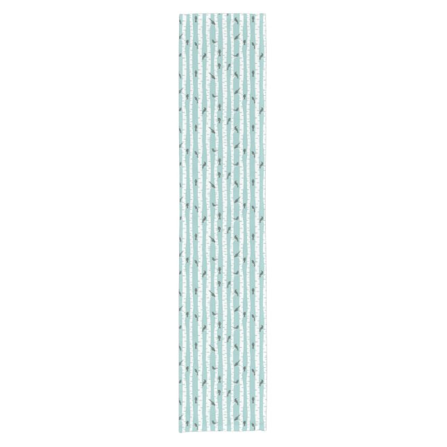 Muster mit Vögeln und Bäumen Kurzer Tischläufer (Vorderseite)