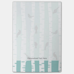 Muster mit Vögeln und Bäumen Post-it Klebezettel