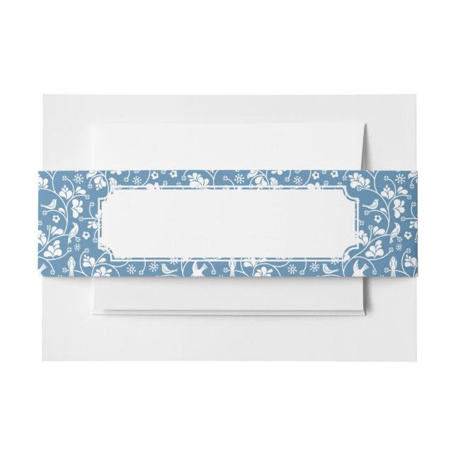 Muster mit Vögeln und Pflanzenverzierung Einladungsbanderole (Vorderseite Beispiel)