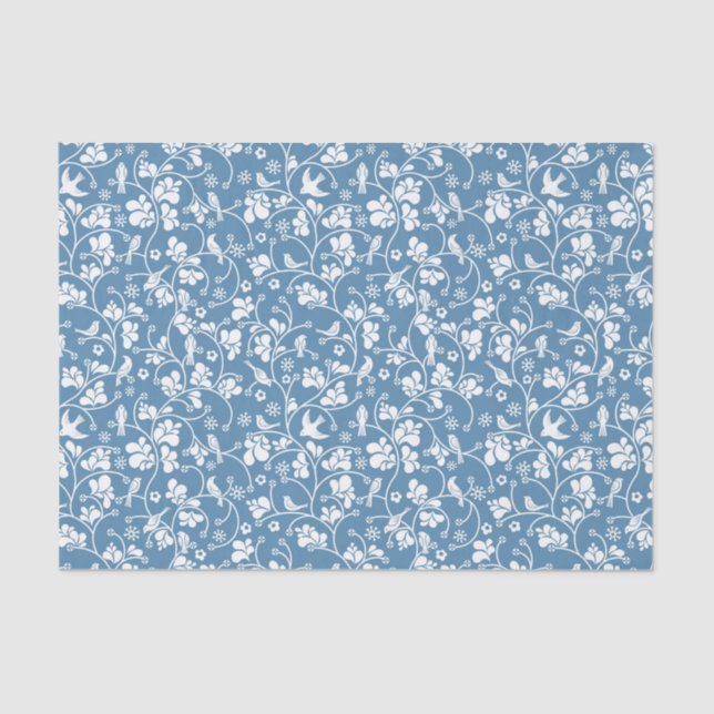 Muster mit Vögeln und Pflanzenverzierung Seidenpapier (Vorderseite)