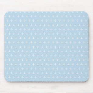 Muster mit weißen Ankern auf Blau Mousepad