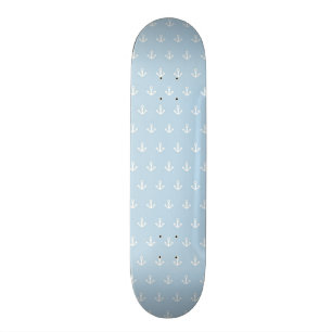 Muster mit weißen Ankern auf Blau Skateboard