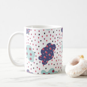 Muster mit Wolken, Ladybugs und Beeren Kaffeetasse