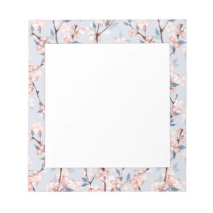 Muster mit zarten Frühlingssakura-Blume Notizblock