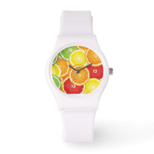 Muster mit Zitrusfrüchten Armbanduhr