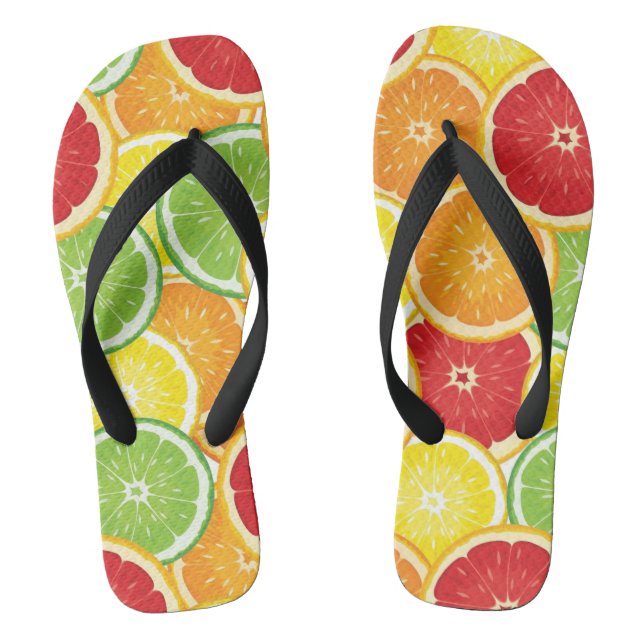 Muster mit Zitrusfrüchten Flip Flops (Fußbett)