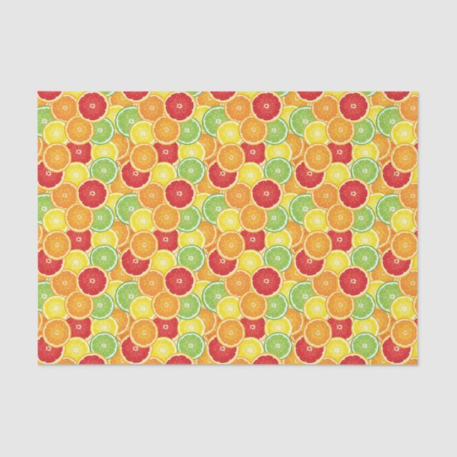 Muster mit Zitrusfrüchten Seidenpapier (Vorderseite)