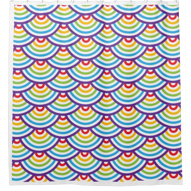 Muster Moderne, stilvolle Geometrie Vintag Duschvorhang (Vorderseite)