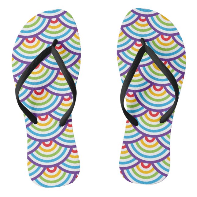 Muster Moderne, stilvolle Geometrie Vintag Flip Flops (Fußbett)