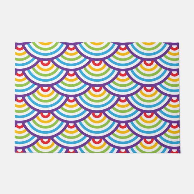 Muster Moderne, stilvolle Geometrie Vintag Fußmatte (Vorderseite)