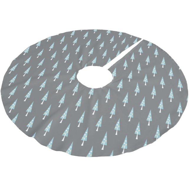 Muster moderner geometrischer Baumen Polyester Weihnachtsbaumdecke (Schrägansicht)