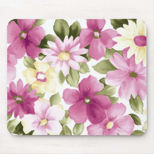 Muster Mousepad in Rosa und Gelb (Vorne)