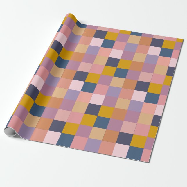 Muster Muster Gelbes Lila geometrisches Design Geschenkpapier (Ungerollt)