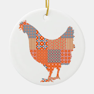 Muster Muster Hühnerfarm Keramik Ornament