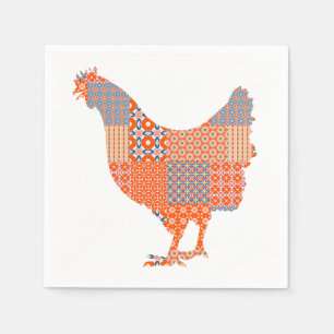 Muster Muster Hühnerfarm Serviette