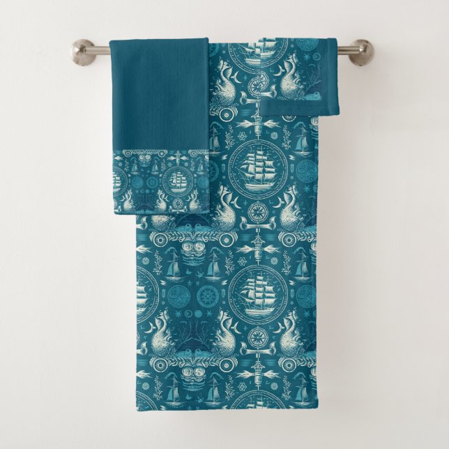 Muster Nr. 2 für Schiffe und Ozeane Badhandtuch Set (Insitu)