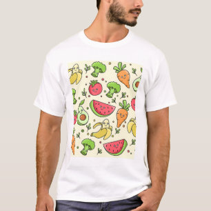 Muster Obst und Gemüse T-Shirt
