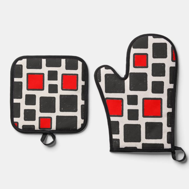 Muster Ofenhandschuh & Topflappen-Set (Vorderseite)