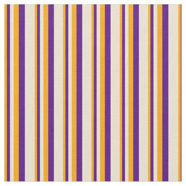 Muster Orange, Indigo und Beige Linien Stoff (Nahaufnahme)