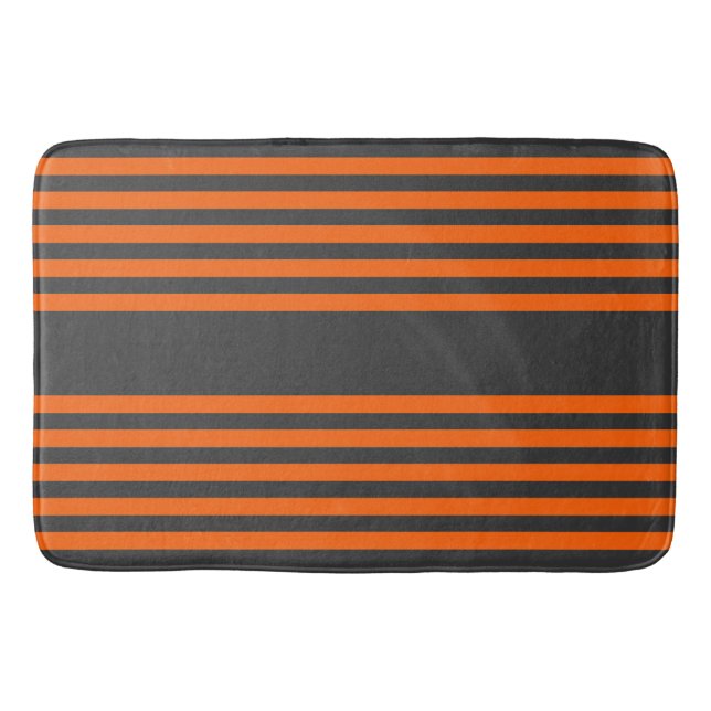 Muster Orange und Kohle, fünf Streifen Badematte (Vorderseite)