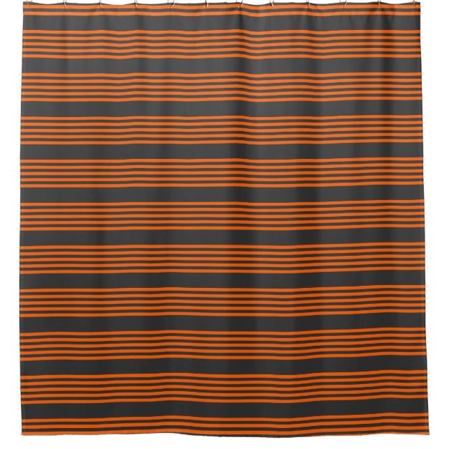 Muster Orange und Kohle, fünf Streifen Duschvorhang (Vorderseite)